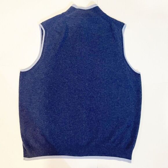 Hammacher Schlemmer The Gentleman's Cashmere Vest Zip Front Size XXL Blue - Picture 3 of 5